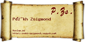 Pákh Zsigmond névjegykártya