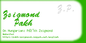 zsigmond pakh business card